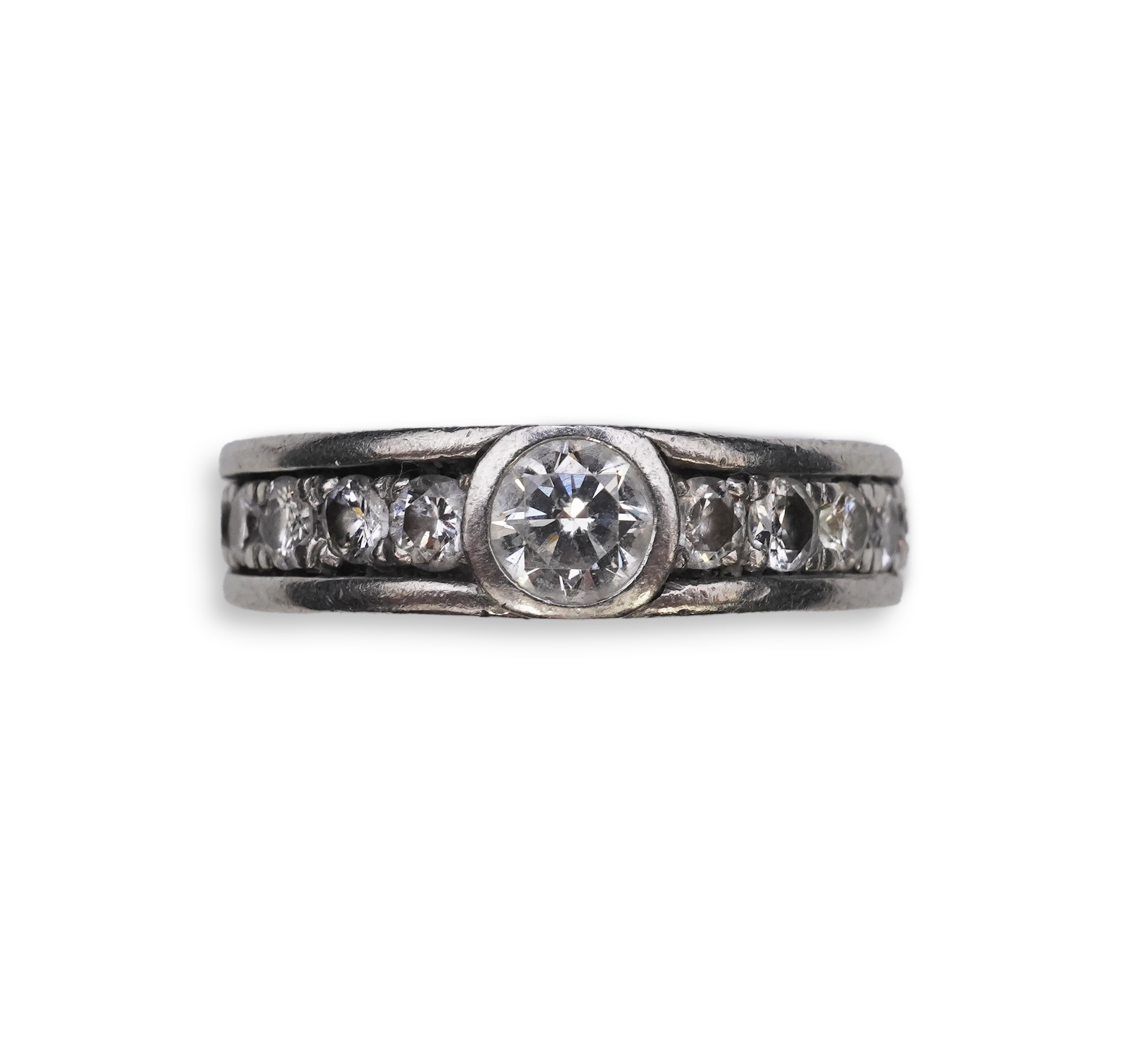 A diamond eternity ring